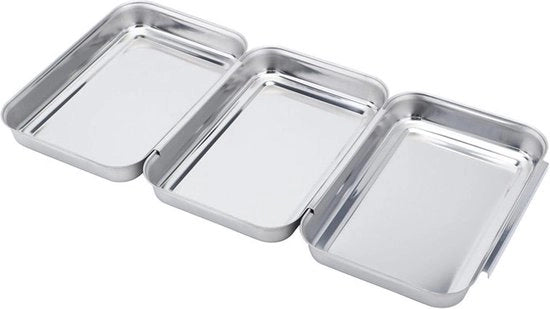 set di piatti per tavolo a tre pezzi piatti rettangolari in acciaio inossidabile accessori da cucina