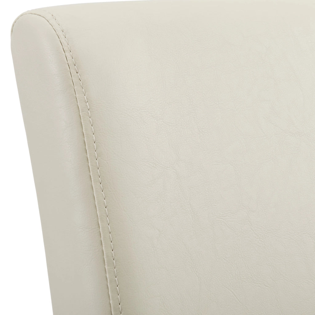 Set Pranzo con Tavolo 140x90 cm e 6 Sedie in Similpelle - Effetto Rovere Chiaro / color Crema [en.casa]