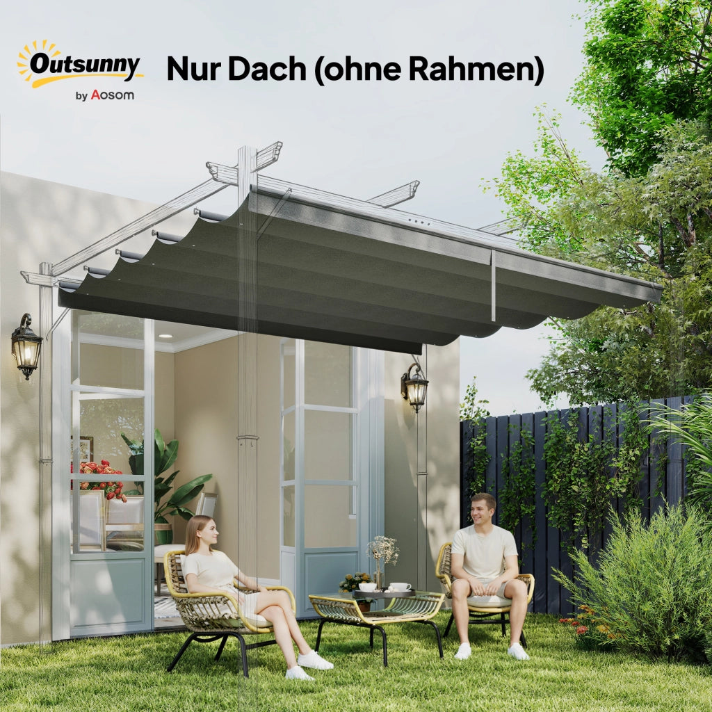 Tetto di ricambio per pergola 4x3m ¨C Xylo ¨C Retrattile poliestere grigio chiaro