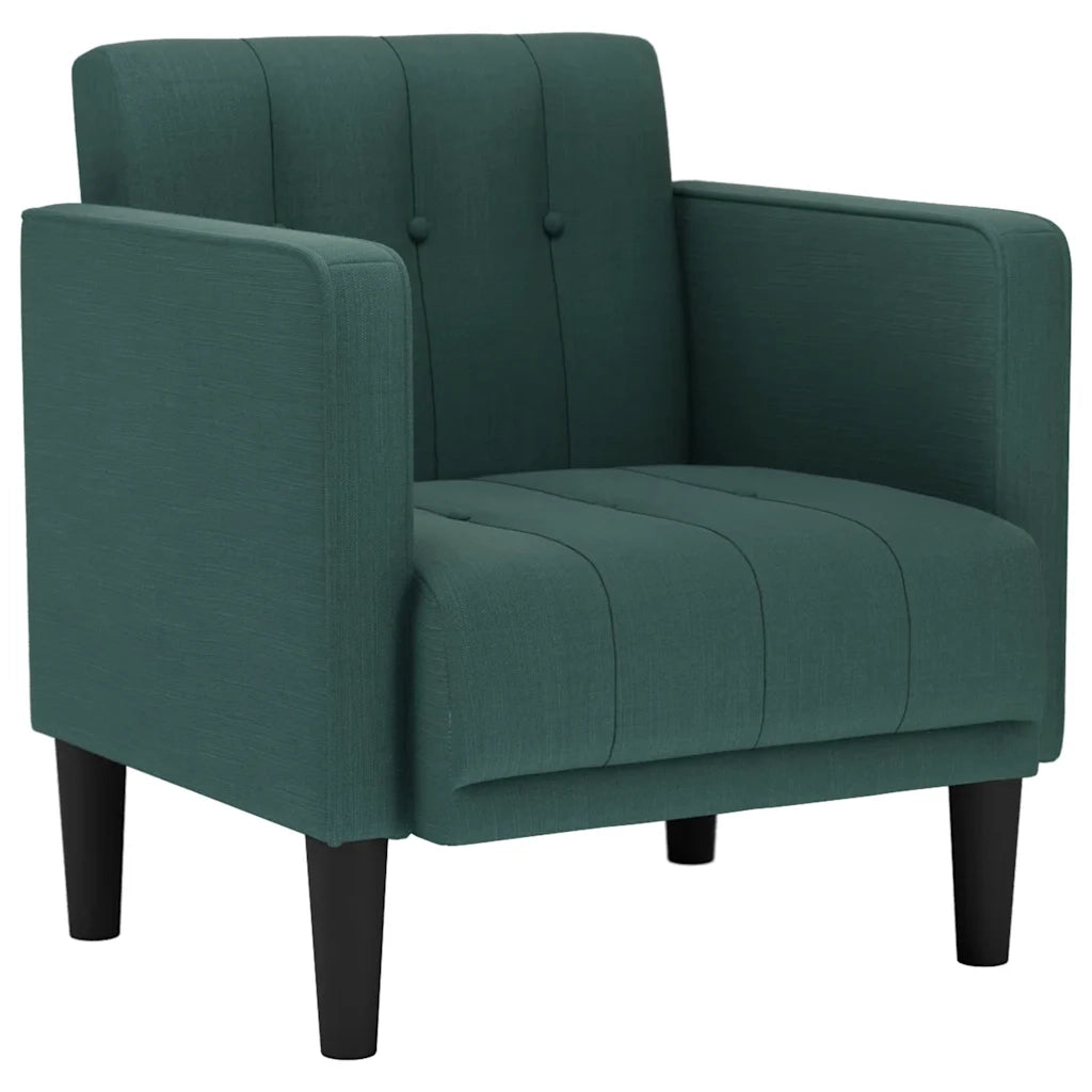 vidaXL Divano Sedia con Braccioli Verde Scuro 53 cm in Tessuto
