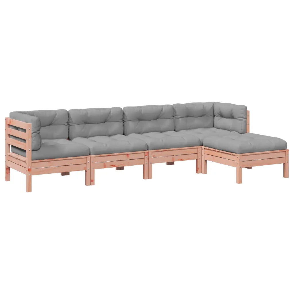 Set Divani Giardino 5 pz Cuscini Legno Massello Abete Douglas 3299394