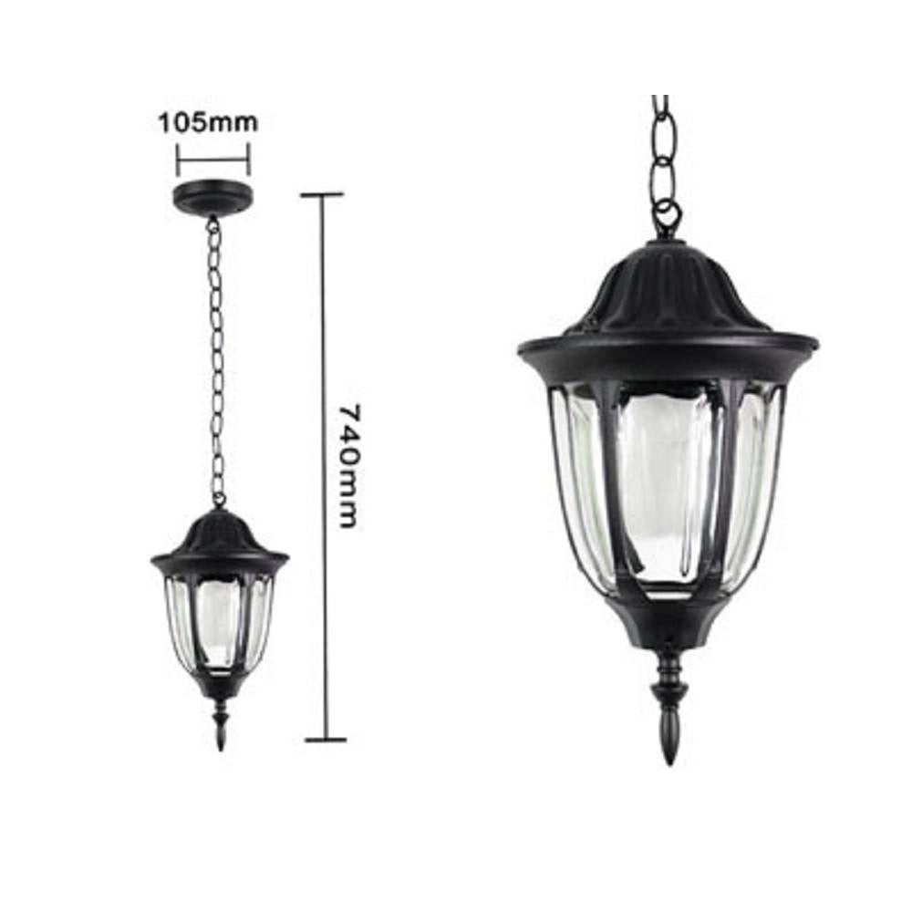 Trade Shop - Lanterna Sospesa Da Soffitto Lampada Giardino Retrò Per Esterno Con Catena - Nero