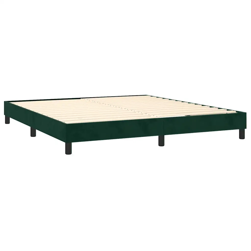 Letto a Molle con Materasso e LED Verde Scuro 160x200cm Velluto cod mxl 67731