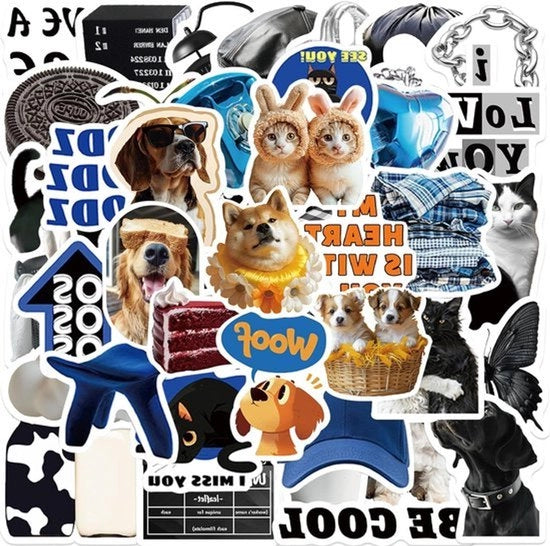 Sticker acqua resistente - Design estetico - Set di 90 pezzi di adesivi in vinile per laptop, snowboard, valigetta, album, skateboard, bagaglio
