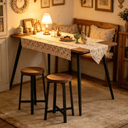 SGABELLO Cucina 29,5x29,5x46 cm Legno ingegnerizzato e Metallo Set da 2 Nero Vintage
