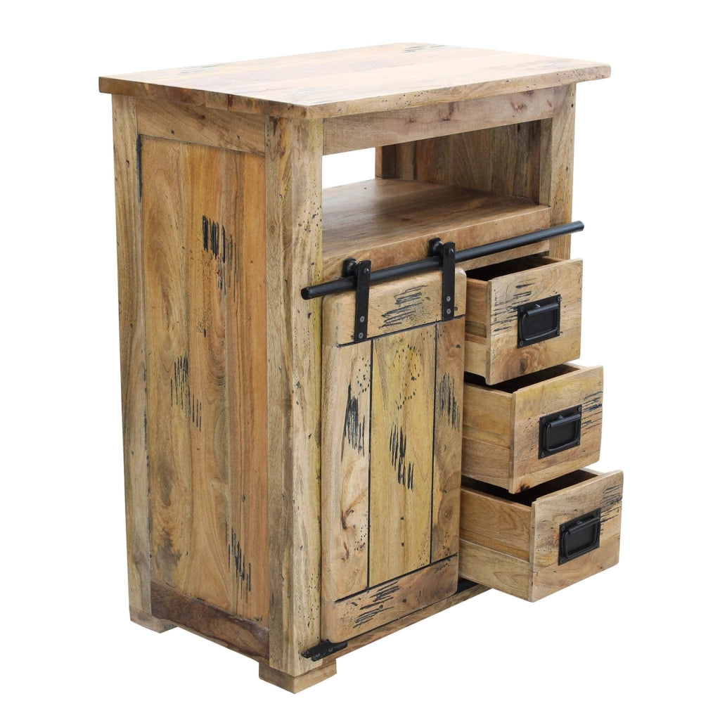 Mobiletto per soggiorno Industrial in Legno cm 70x45x90 - RICK