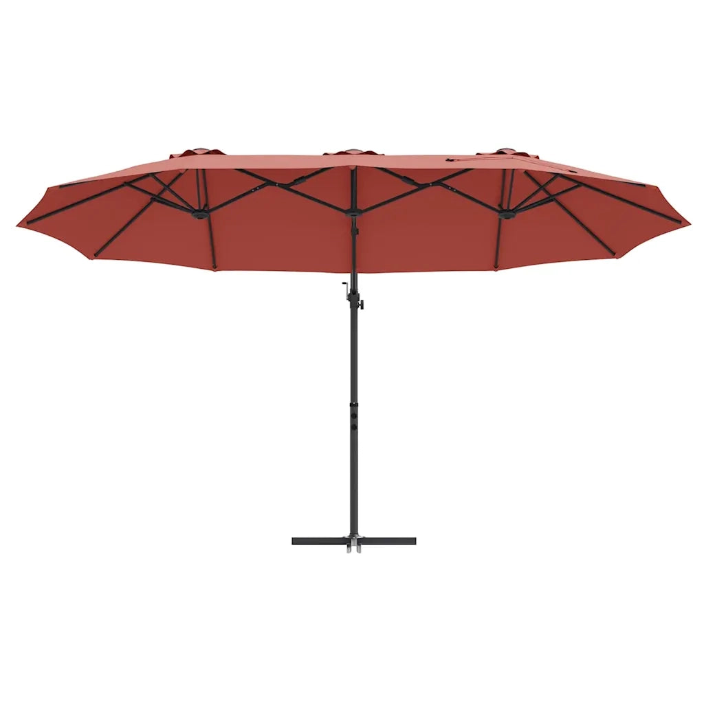 vidaXL Ombrellone a braccio da giardino Terracotta 372 x 198 x 243 cm