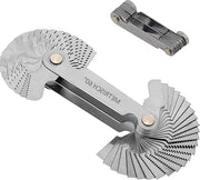 Draadmeter con Precisiometro in RVS con Manopola a Scorrimento per Misurazione della Larghezza di Filettatura 60 Gradi Imperial 55 Gradi Metrischi.