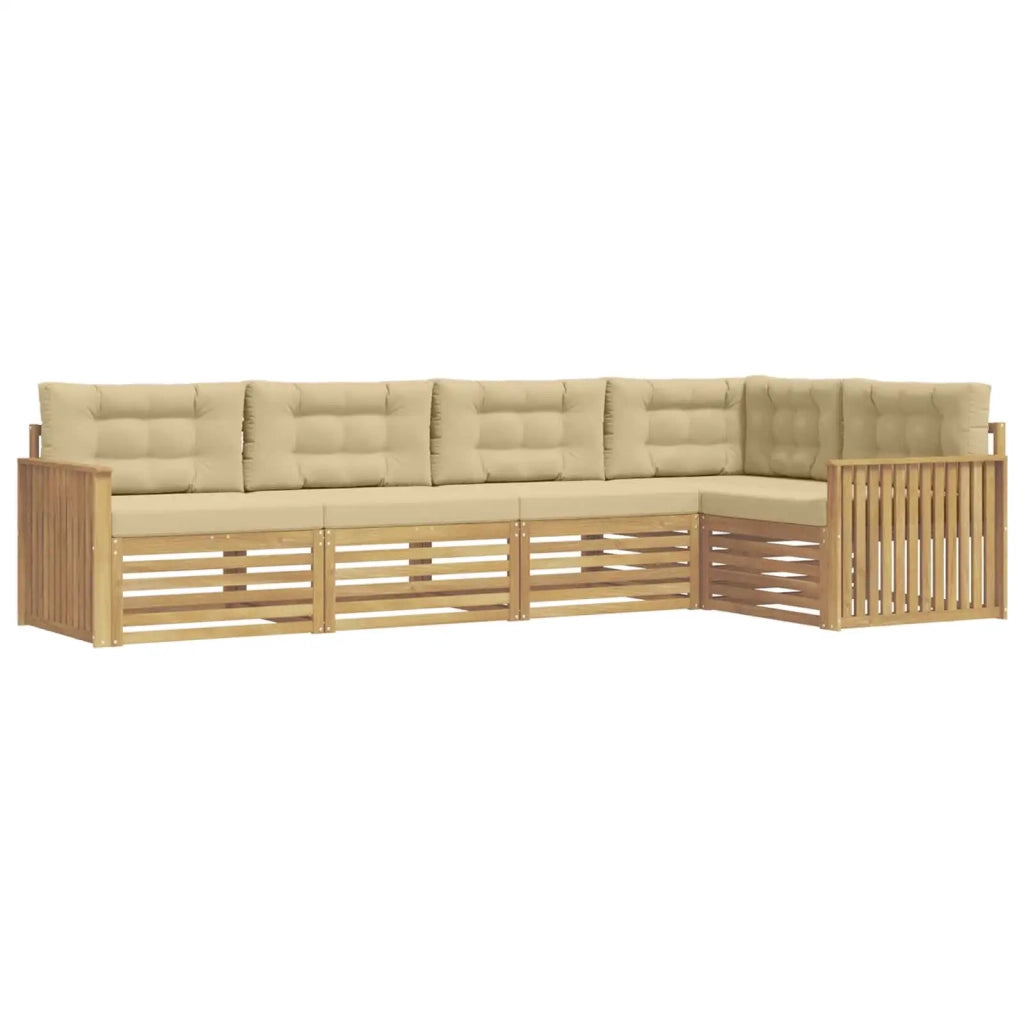 Set di divani da esterno 5 pcs Bianco e Beige 3390483
