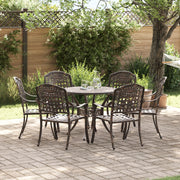 Set da giardino in alluminio bronzeo da 7 pezzi