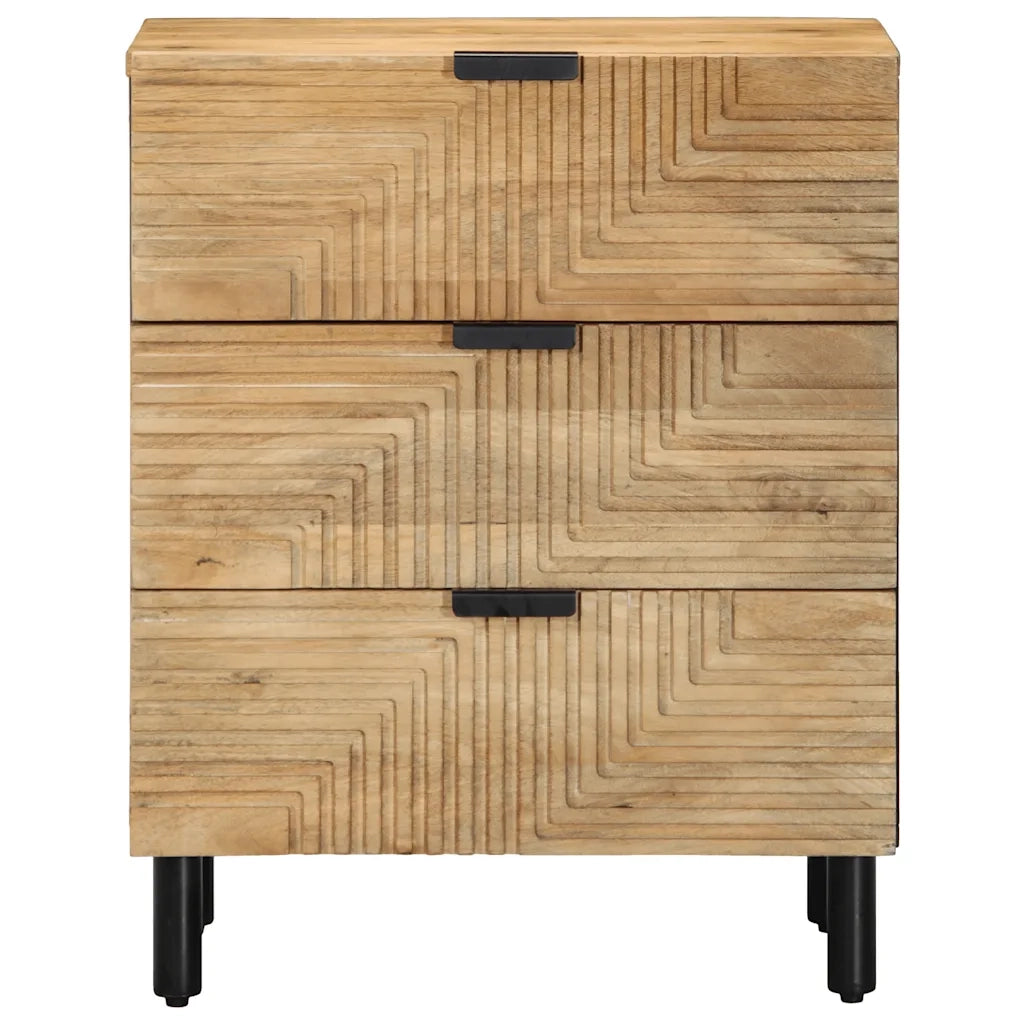 Comodino Marrone 50x33x60 cm in Legno Massello di Mango 4017729