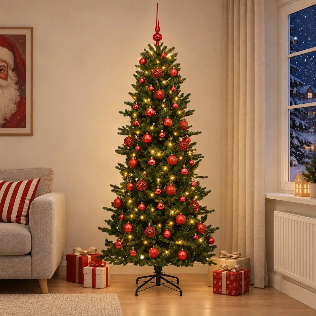 Albero di Natale artificiale con palline 240 cm 300 LED 3466786