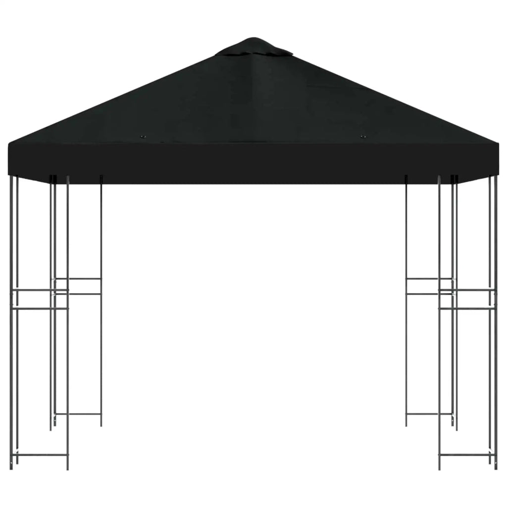 Gazebo 3 x 3 m Nero Poliestere e Acciaio 190 900334