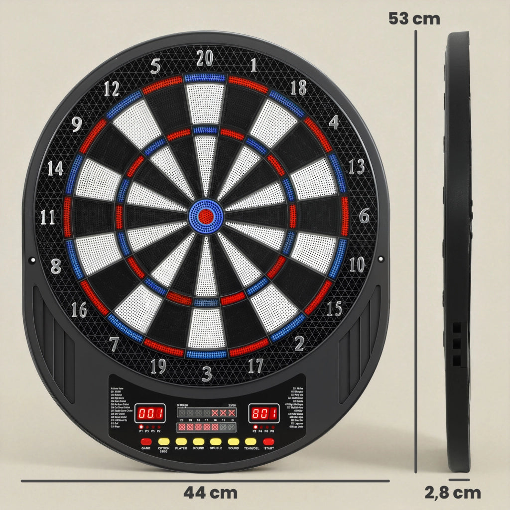 Bersaglio Freccette Elettronico ¨C Xylo ¨C Display LED, 33 Giochi, 202 Varianti, 8 Giocatori