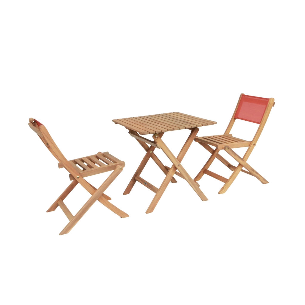 Set tavolo da giardino bistrot per bambini in legno di acacia con 2