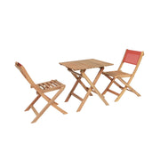 Set tavolo da giardino bistrot per bambini in legno di acacia con 2