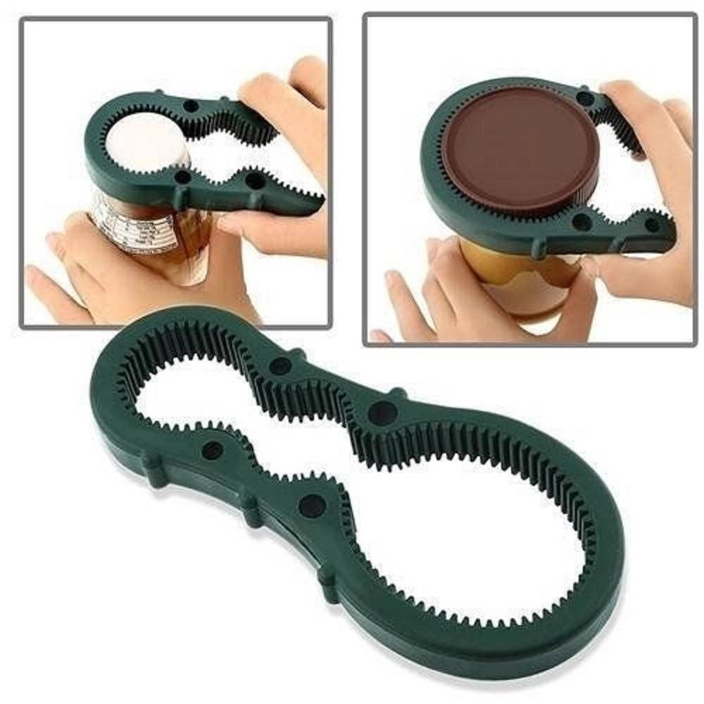 Trade Shop - Multi Opener Grip Apri Bottiglia Barattolo Universale Per Tutti I Tappi -
