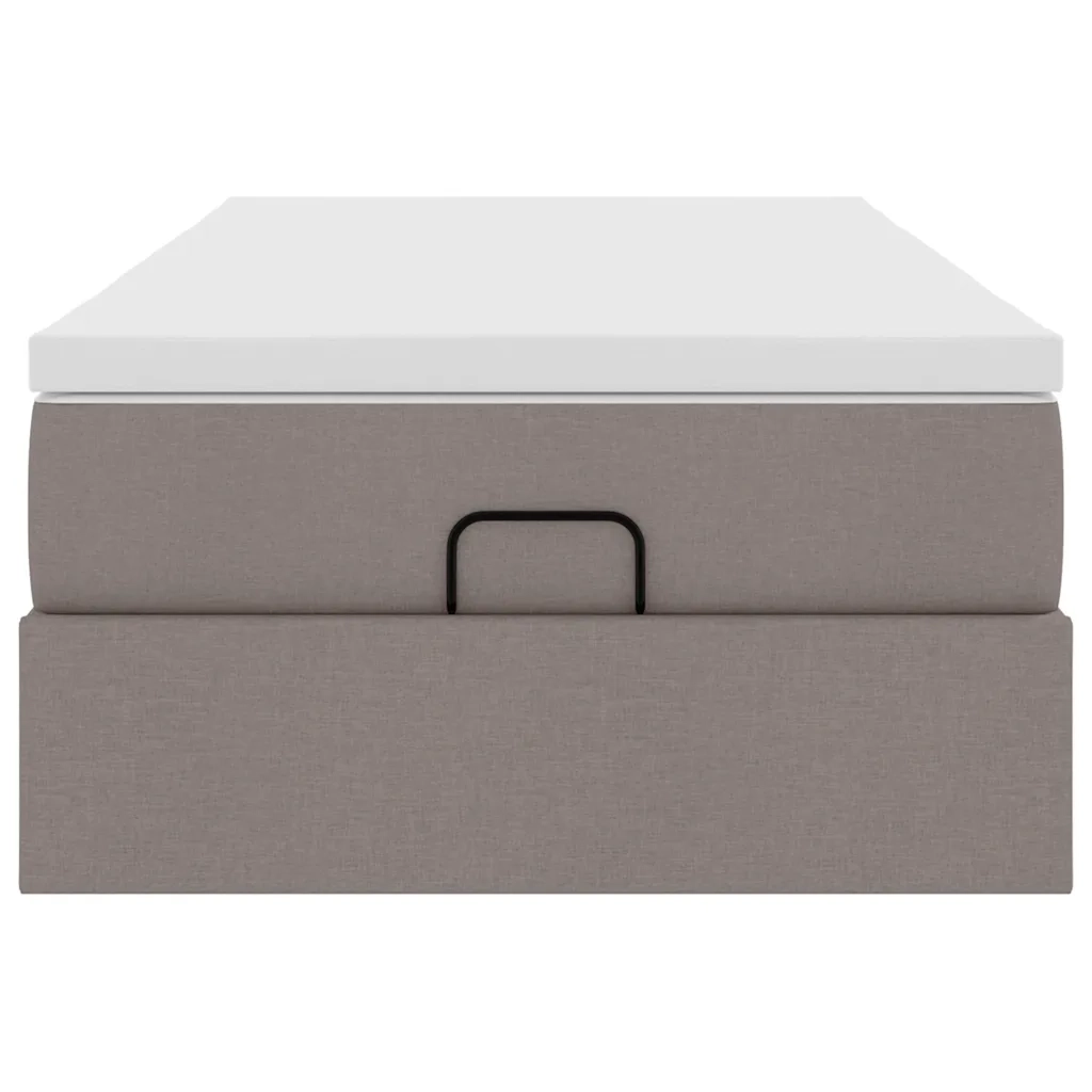 Struttura Letto Pouf con Materasso Tortora 100x200cm in Tessuto
