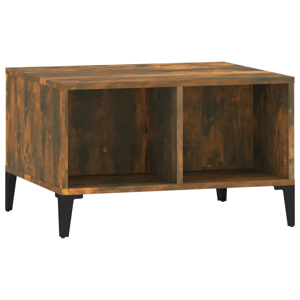 Tavolino da Salotto Rovere Fumo 60x50x36,5 cm Legno Multistrato 821041