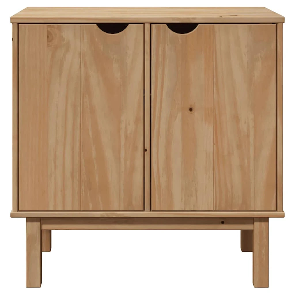 Armadio da ingresso classico con ampio spazio di archiviazione 75 x 40 x 75 cm in legno di pino massiccio finitura miele 02_0057611