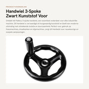 Manubrio a mano 3 leve - 125mm/12mm - Alta qualità materiale plastico - Regolabile - Per macchine per fresare - Resistente allo shock - Progettato con design moderno - Manubrio di controllo