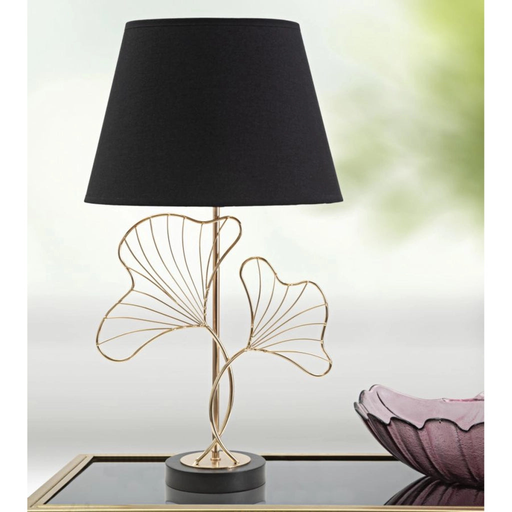 Lampada da Tavolo Foglia 56, Nero, Metallo, 30x30x60 cm
