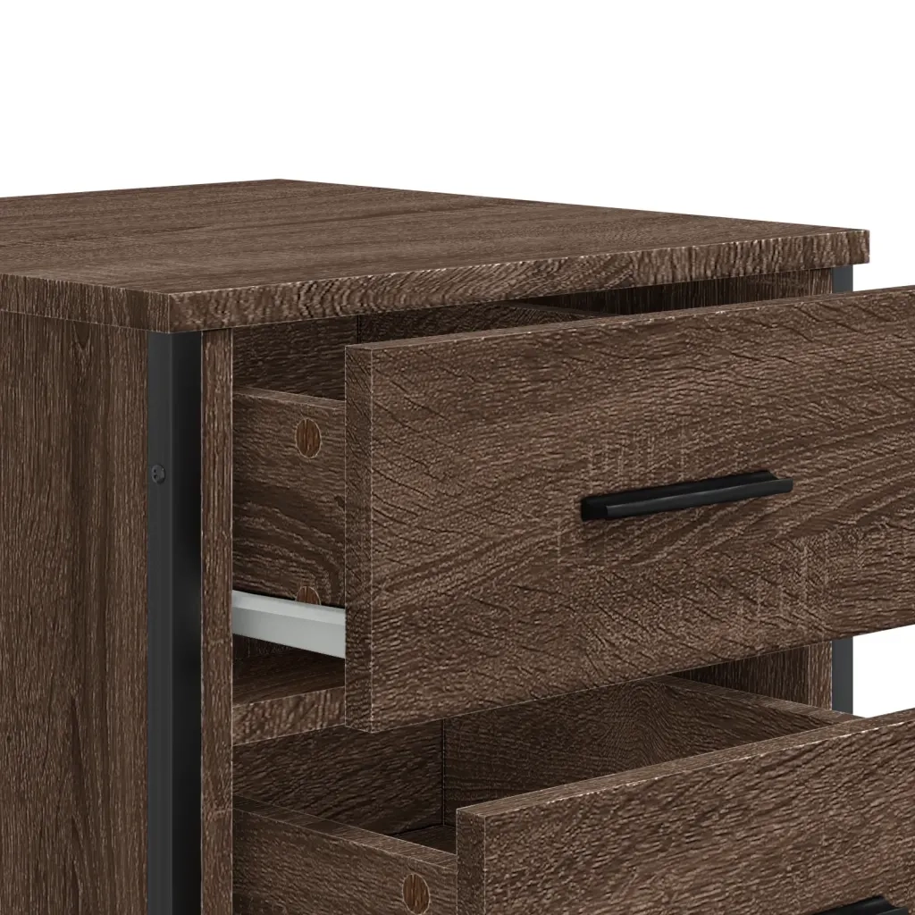 vidaXL Comodino Rovere Marrone 40x41x60 cm in Legno Multistrato