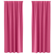Tende Oscuranti | Tende Blackout con Anelli 2 pz Rosa Vivo 245 x 140 cm