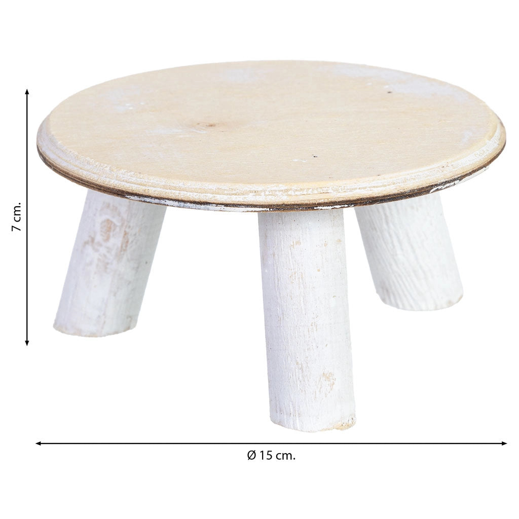 Portavaso in legno bianco 15x15x7h cm