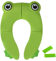 Sedile igienico per bambini, sedile per toilet trainer pieghevole, sedile per toilet per bambini portatile, con tasca di stivaggio e copri sedile (verde).