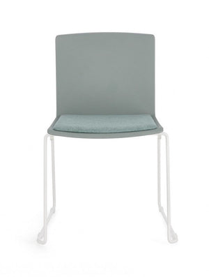 Set 4 Sedie 43,5x50x79 cm Giulia in Poliestere Bianco e Verde Salvia