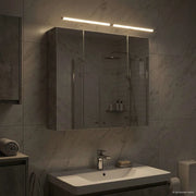 Mobiletto per specchio da bagno con lo scaffale Grigio cemento