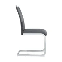 Set di 2 Sedie moderne per sala da pranzo, con schienale alto, in PU e tessuto, per Cucina e ufficio, Grigio