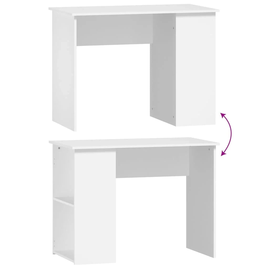 Scrivania tavolo postazione di lavoro mobile per computer studio 100 x 55 x 75 cm legno ingegnerizzato bianco 02_0023501