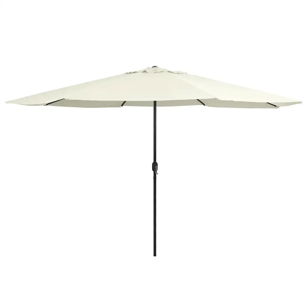 Ombrellone da Giardino con Palo in Metallo 390 cm Bianco Sabbia 47378