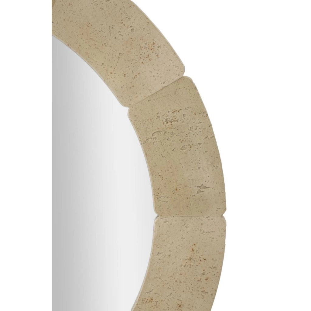Specchio da parete rotondo con cornice effetto pietra O 90 cm