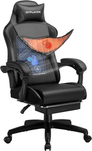 Sedia da gioco, sedia da gioco, sedia da ufficio, ergonomica, regolabile in altezza, adatta per inverno ed estate, con schienale doppio, rivestimento rimovibile e supporto lombare Nero