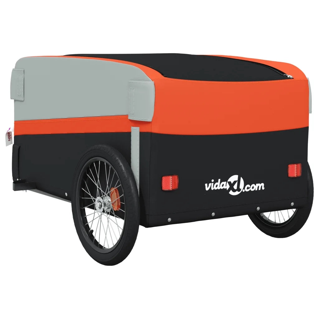 Rimorchio da Bici Nero e Arancione 45 kg in Ferro CFW9833805