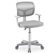 Sedia da ufficio per bambini regolabile 54 x 50 x 80-91,5 cm con supporto lombare girevole design moderno in grigio 20_0020592