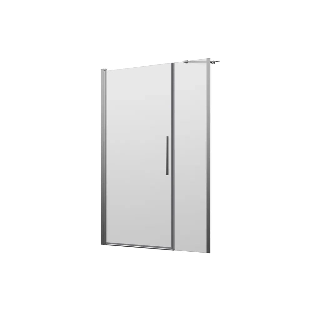 Porta doccia 106-111cm apertura a battente con profili cromati e vetro da 6mm opaco h195 | Elba