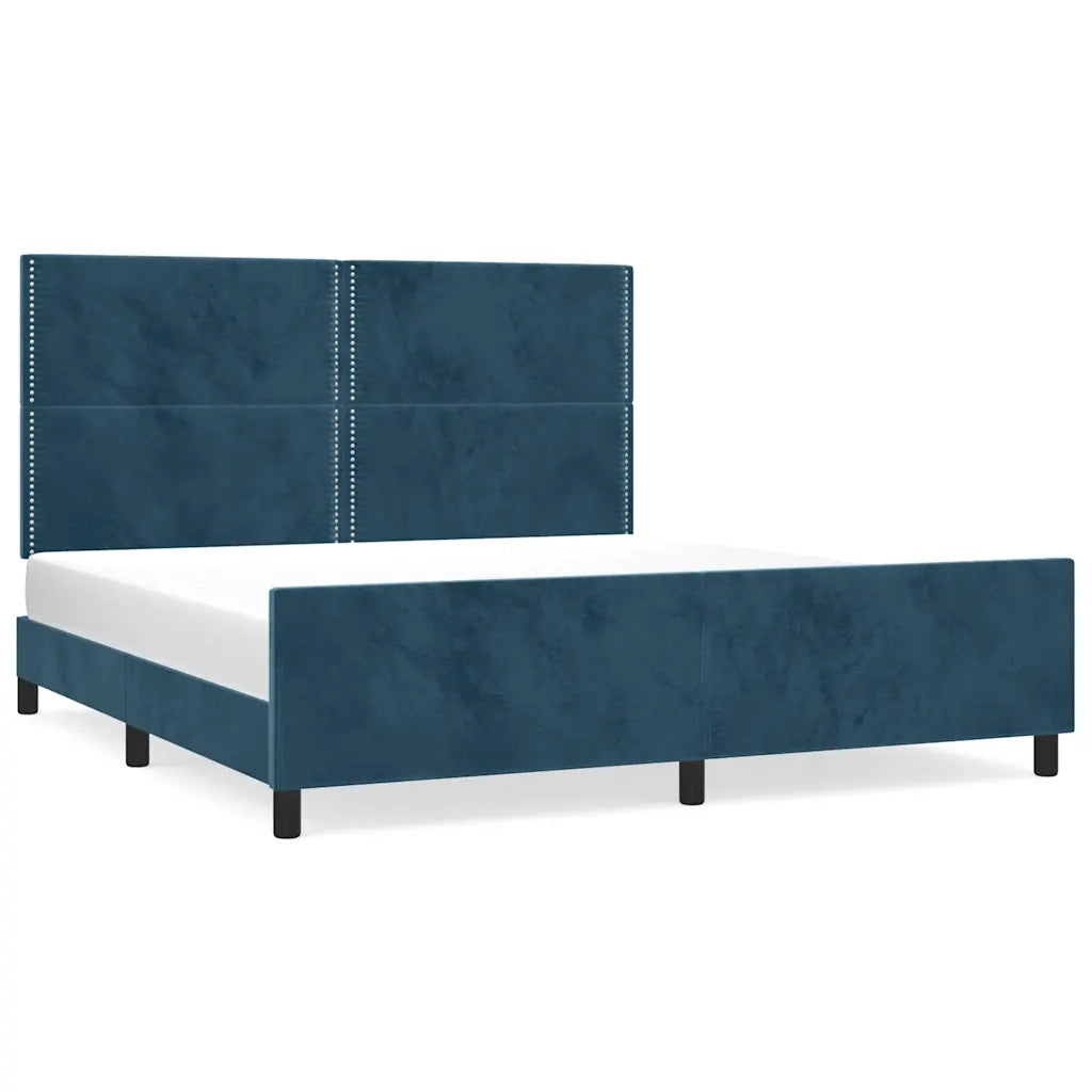 Giroletto con Testiera Blu Scuro 160x200 cm in Velluto cod mxl 58416