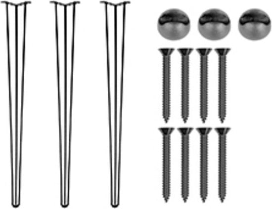 Tavolo con tre gambe a forma di pinza in metallo nero - 91,5 cm