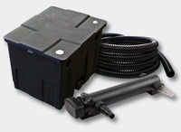 Set Filtro a 1 camera per laghetto 12000l con Chiarificatore UVC 24W 3ª serie Tubo 5 m