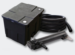 Set Filtro a 1 camera per laghetto 12000l con Chiarificatore UVC 24W 3ª serie Tubo 5 m