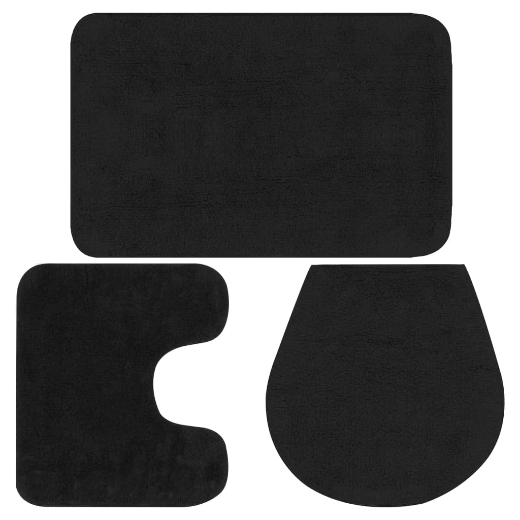 Set di tappeti da bagno 3 pezzi tessuto antracite 02_0005780
