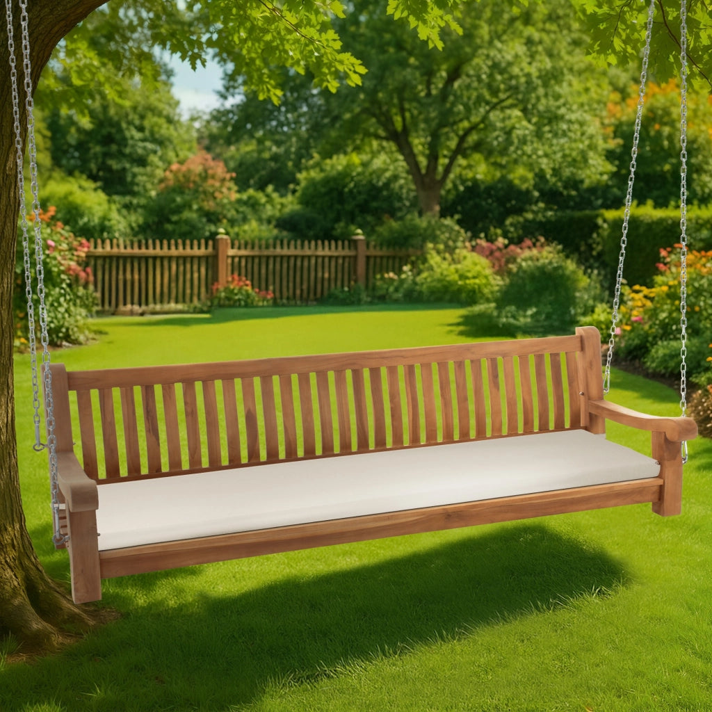 Panca a dondolo Joyce con cuscino seduta 220 cm + teak 1