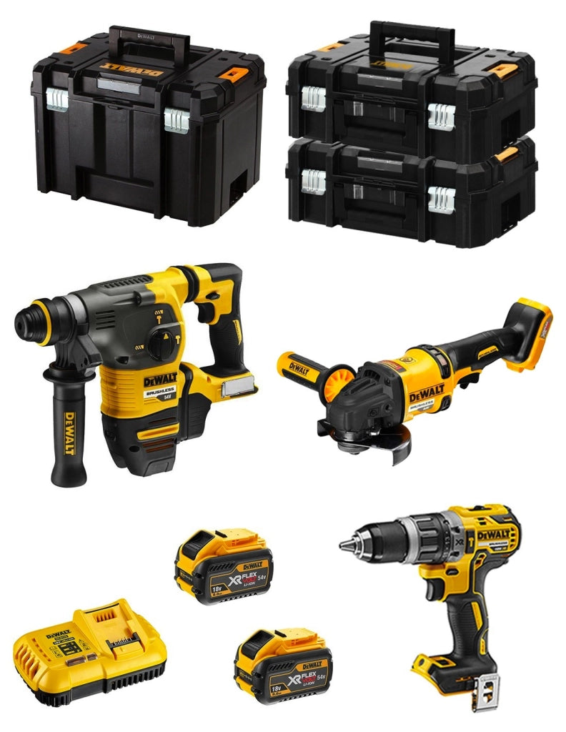 DeWALT Kit FVK381X2-QW 54V/18V (DCH333 + DCD796 + DCG418 + 2 x 9,0 Ah + DCB118 + 2 x TSTAK II + TSTAK VI)