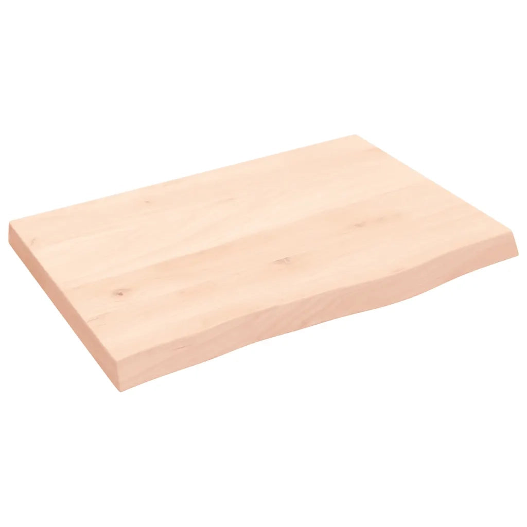 Piano per Tavolo 60x40x(2-4) cm in Rovere Massello Non Trattato 3156282