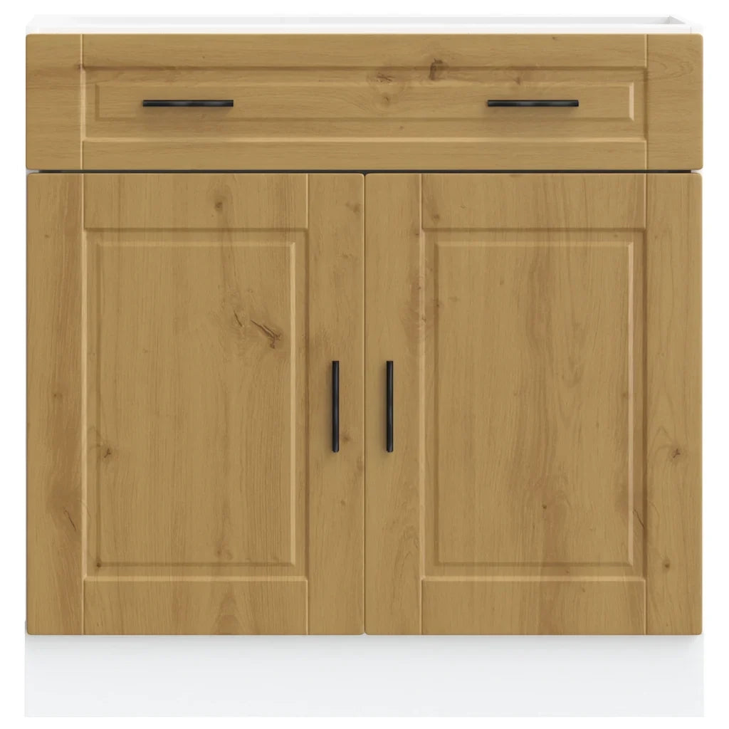 Mobile da cucina moderno con spazio di archiviazione ottimizzato 80 x 46 x 81,5 cm finitura in rovere ingegnerizzato realizzato artigianalmente 02_0050291