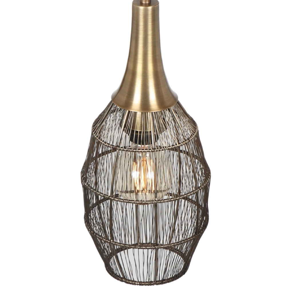 Lampada a sospensione industriale SORAYA patina Ø26 E27 Trio